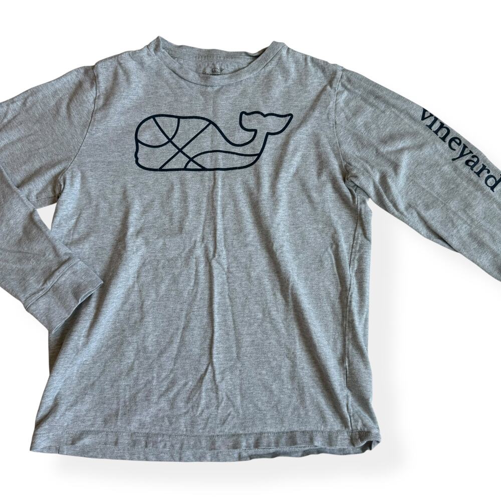 Vineyard Vines Basketball Whale Long Sleeve Graphic Tee Medium 12-14